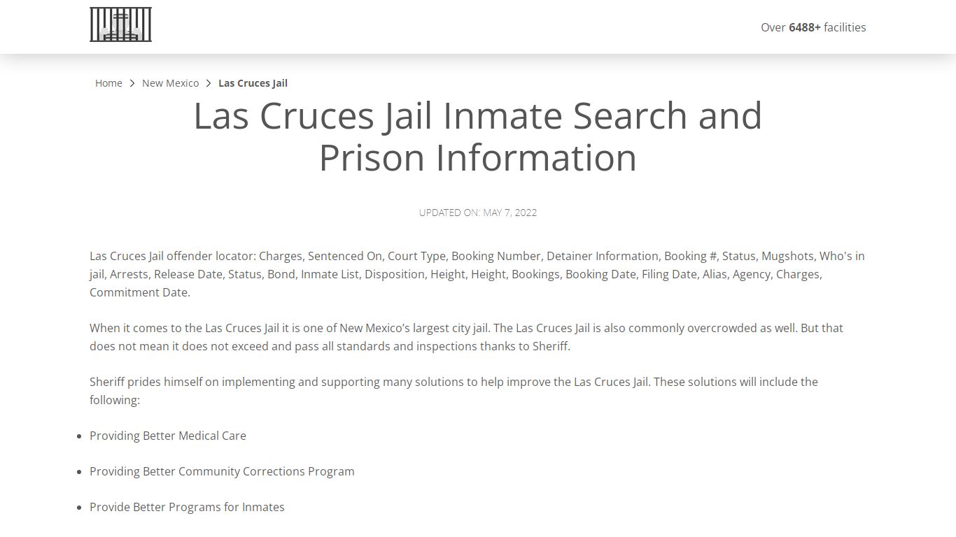 Las Cruces Jail Inmate Search, Visitation, Phone no ...
